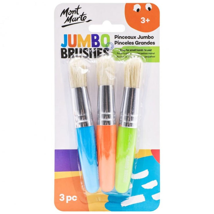 Kids chubby paint brushes, three-piece set for rainy day craft at home