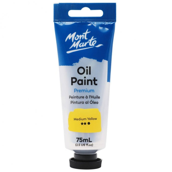 Mont Marte Premium oil paint 75ml tube in Medium Yellow