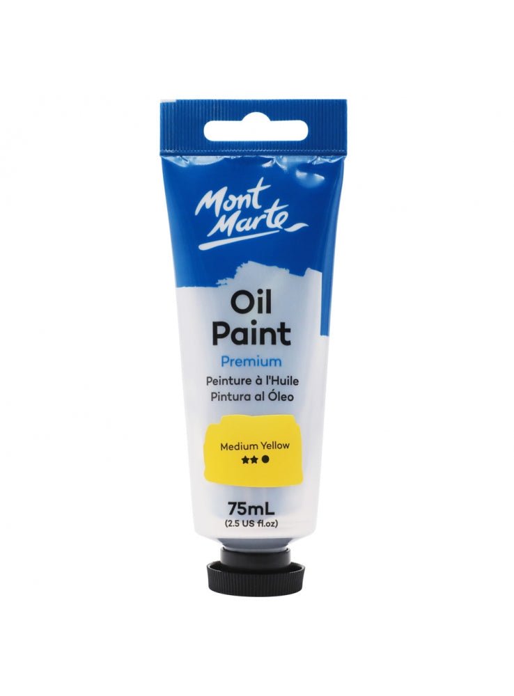 Mont Marte Premium oil paint 75ml tube in Medium Yellow