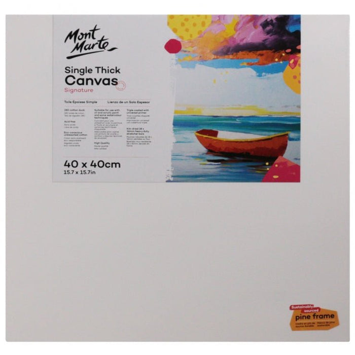 Mont Marte Signature single thick stretched canvas, 40 x 40cm square format
