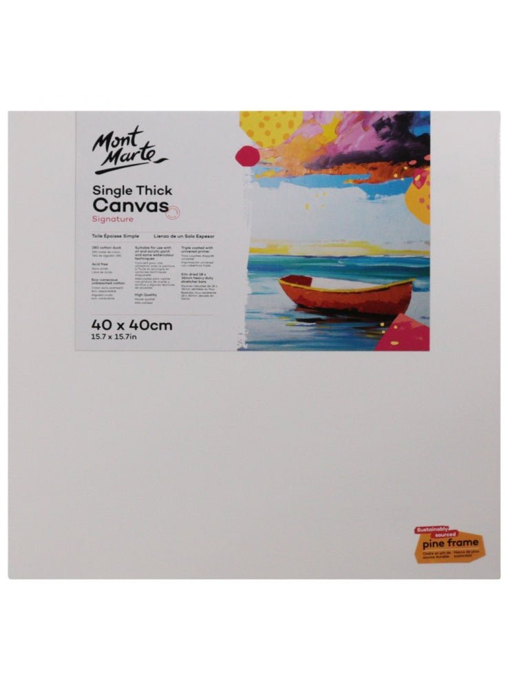 Mont Marte Signature single thick stretched canvas, 40 x 40cm square format