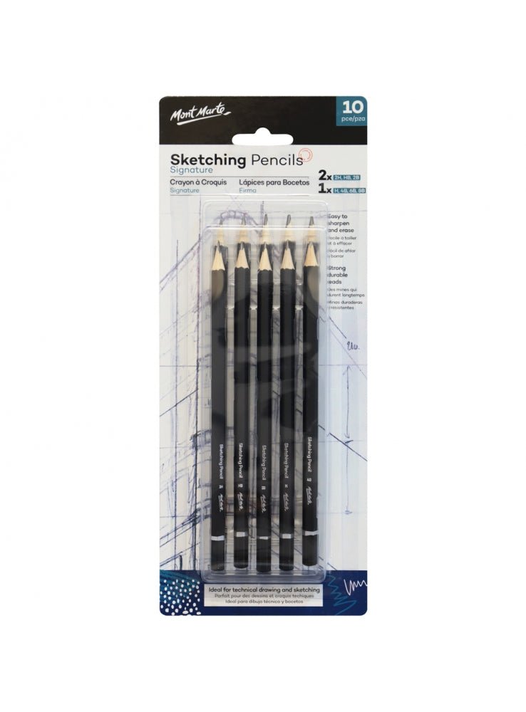 Mont Marte Signature sketching pencils, a 10-piece graded graphite set