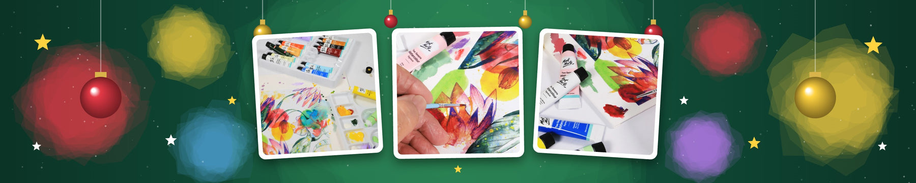 Watercolour Christmas cards guide – painting with Mont Marte watercolours