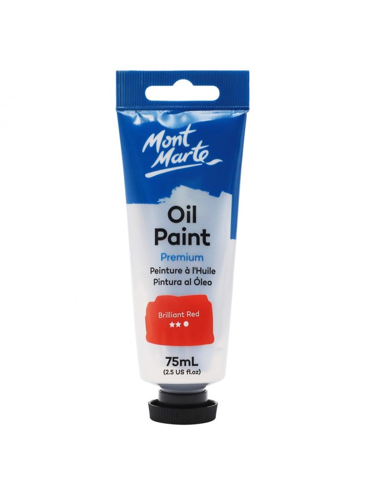 Mont Marte Premium oil paint tube in brilliant red, 75ml