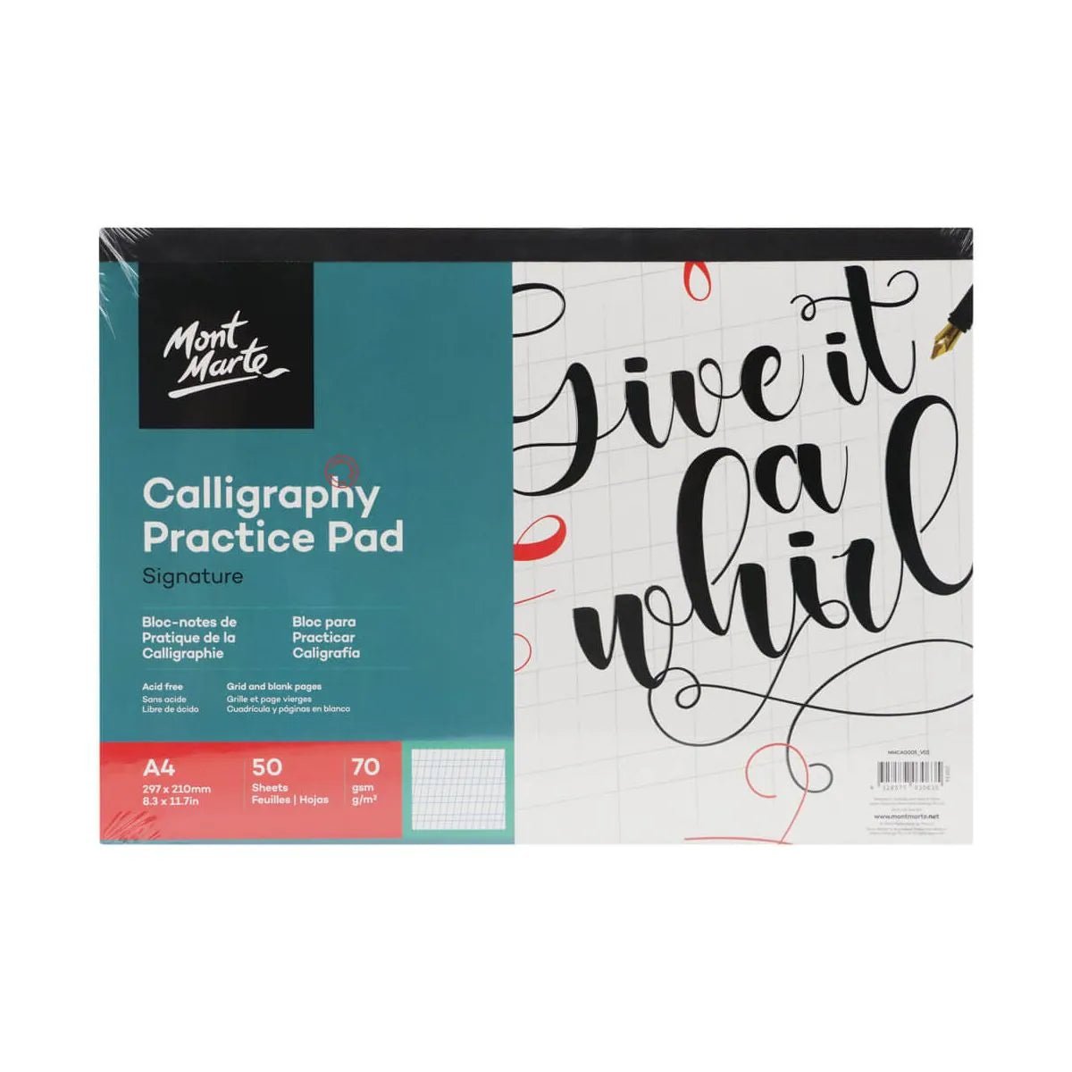 Mont Marte calligraphy practice pad, 50 sheets