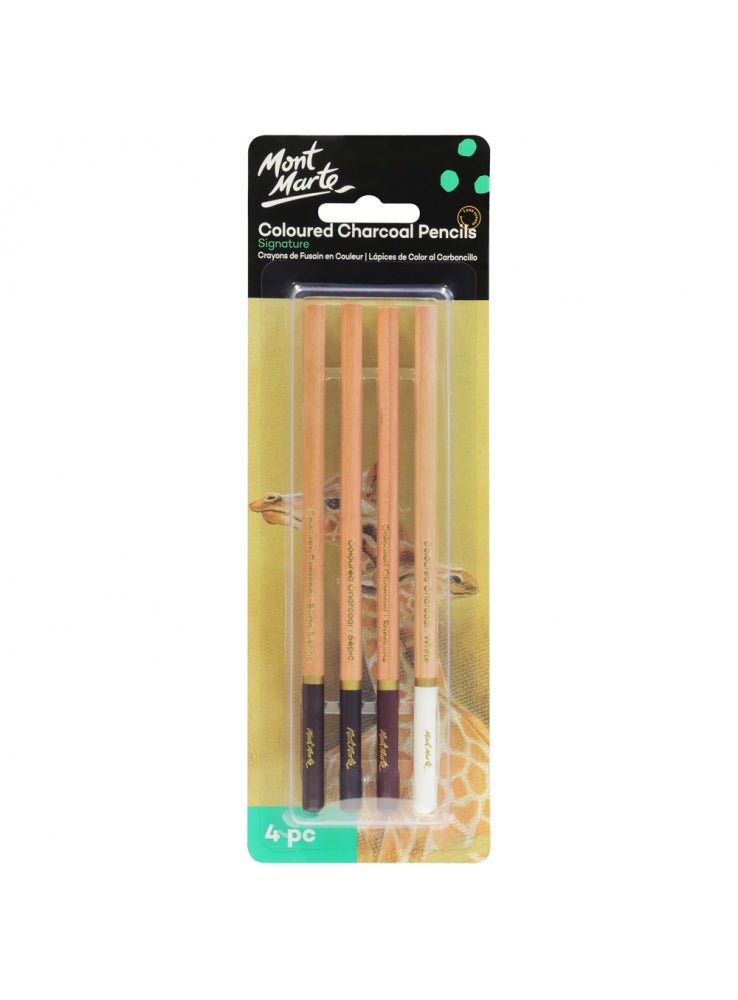 Mont Marte coloured charcoal pencils, 4 pack