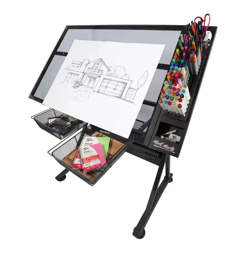 Mont Marte Signature creative art station, a fold-out case packed with art supplies