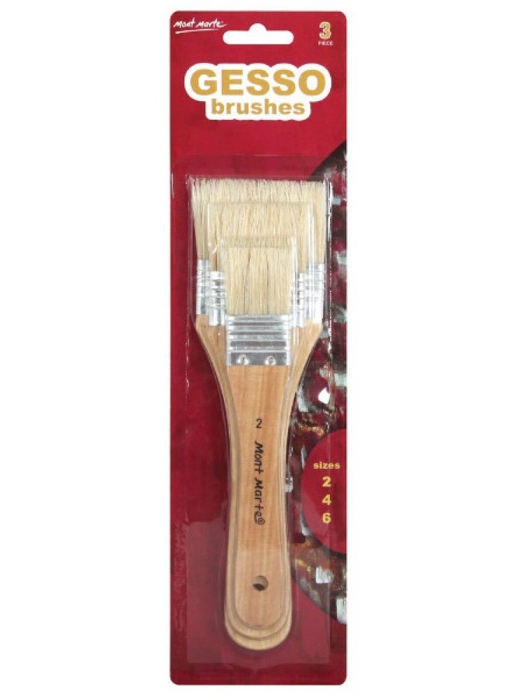 Mont Marte Discovery gesso brushes, 3 pack