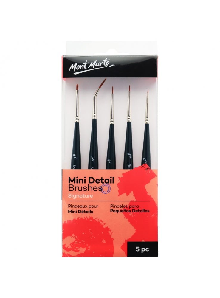Mont Marte mini detail brush set, 5 brushes