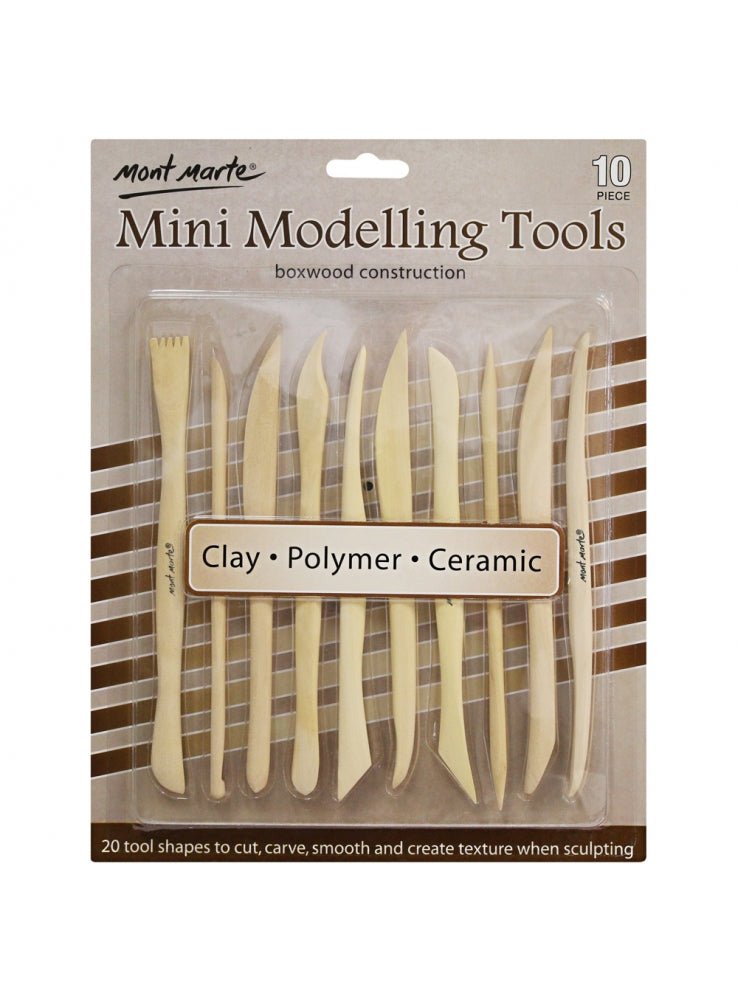 Mont Marte mini boxwood modelling tools, 10 pieces