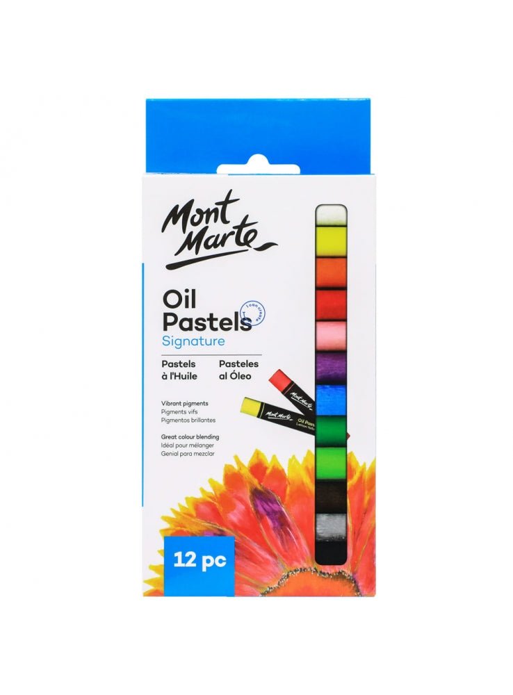 Mont Marte oil pastels, 12 colour beginner set