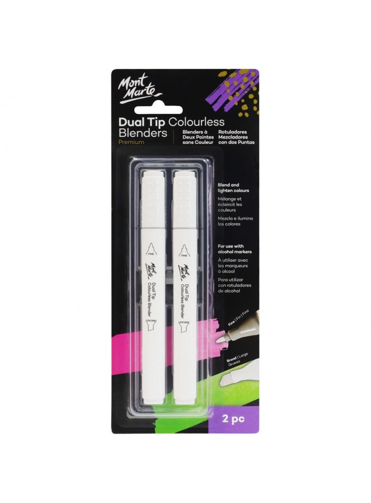 Mont Marte Premium dual tip colourless blender markers, 2 pack
