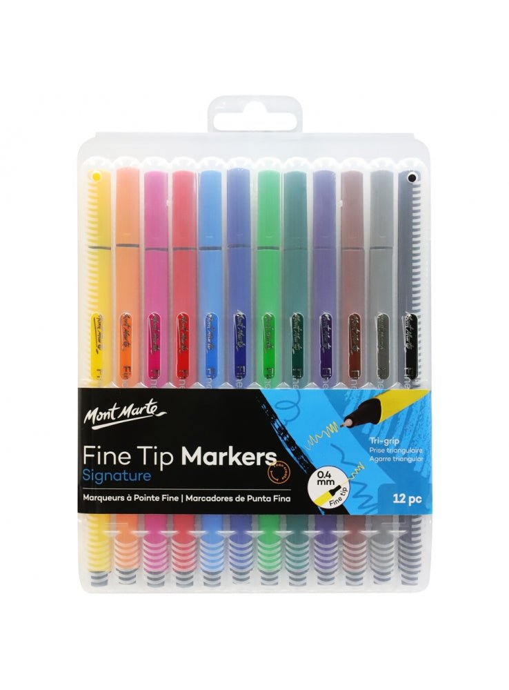 Mont Marte Signature fine tip markers, 12 colours