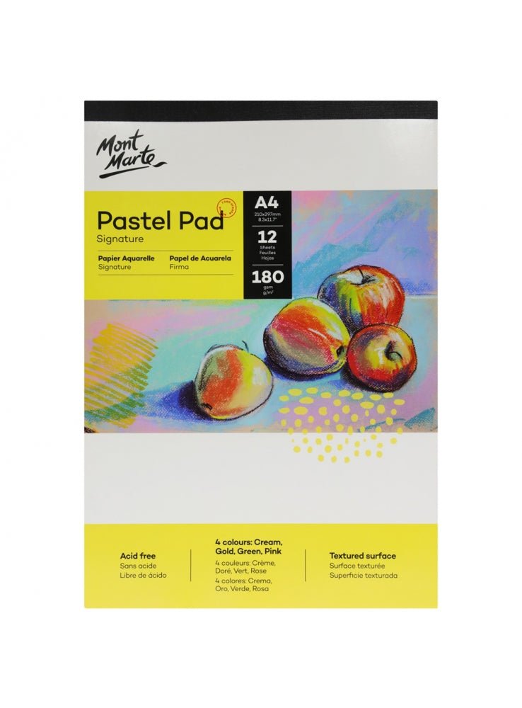 Mont Marte Signature pastel pad, four colours, A4, 12 sheets