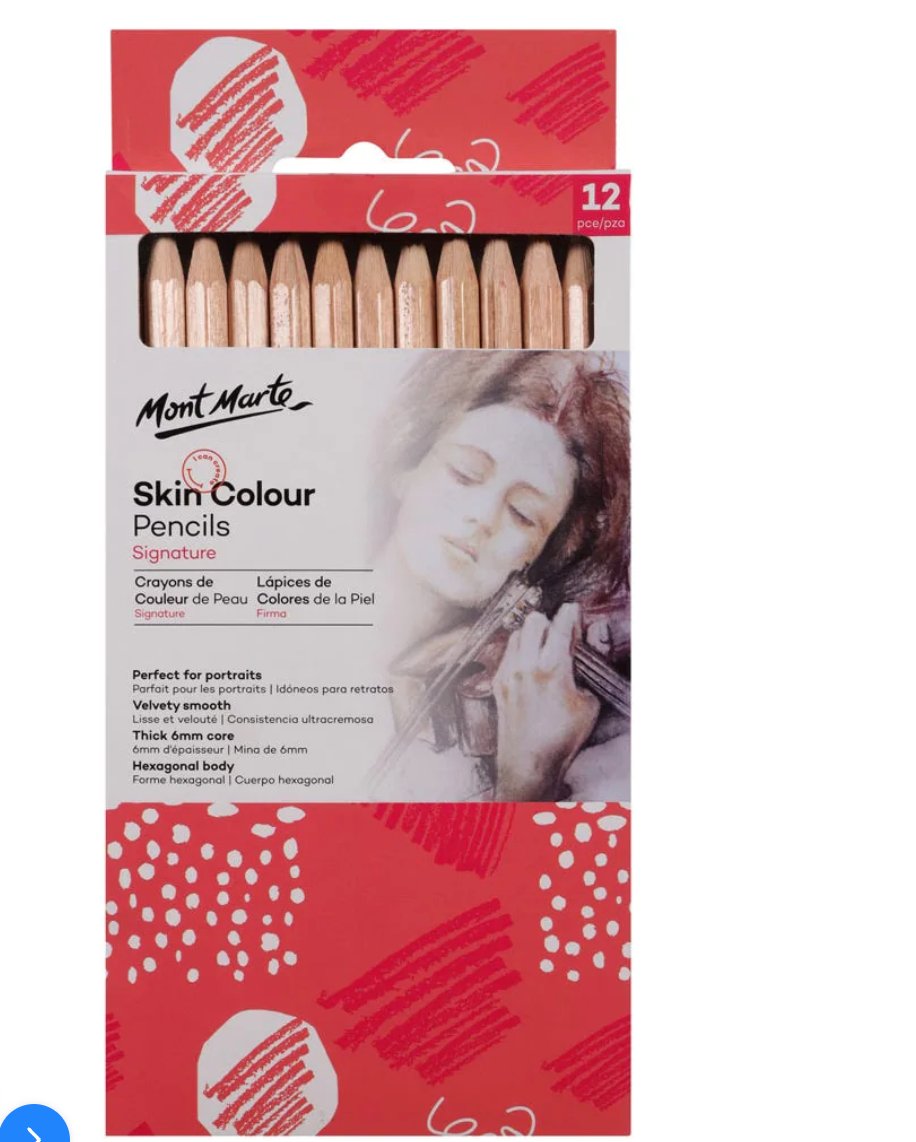 Mont Marte Signature skin tone colour pencils, 12 pack
