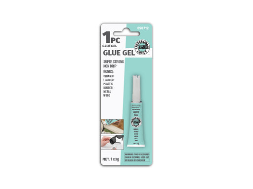 Super Glue Gel 3g — cyanoacrylate gel formula for vertical and porous surfaces. Non-drip, stays where you put it. SKU 050712.