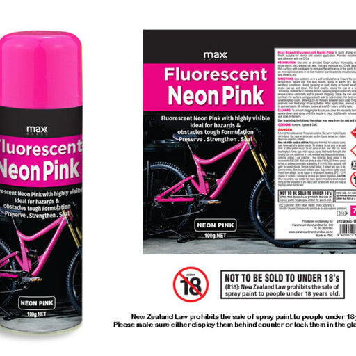 Max Brand Neon Pink Spray Paint 100g aerosol can
