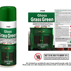 Max Brand Gloss Grass Green Spray Paint 100g — Aerosol Art & Craft Paint NZ