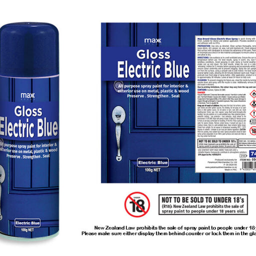 Max Brand Blue Spray Paint 100g aerosol can