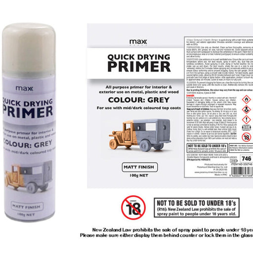 Max Brand Grey Primer Spray Paint 100g aerosol can