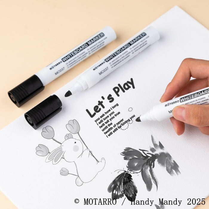 Mötarro Whiteboard Markers | Black Dry Erase Markers (3 Pack)