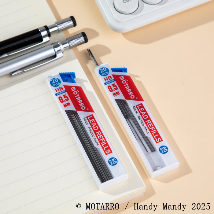 Mötarro  Mechanical Pencil Lead Refills | 0.5mm HB, 60mm (2 Pack, 20 Leads Each)