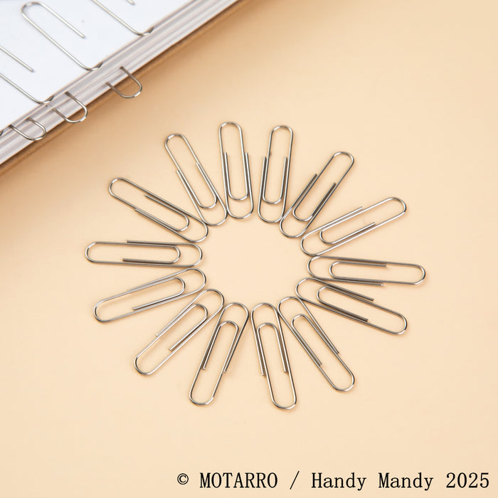 Mötarro Paperclips 33mm | 80-Piece High-Quality Metal Paper Clips Pack