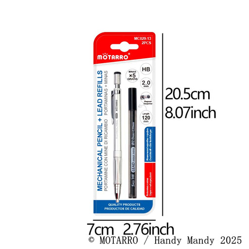 Writing with MOTARRO 2.0 mm mechanical pencil on lined notebook