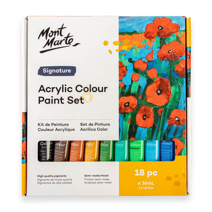 Mont Marte Acrylic Colour Paint Set 18pc x 36ml