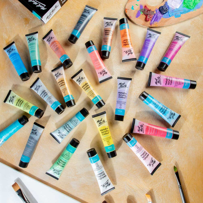 Mont Marte Metallic Acrylic Paint Set 24pc x 36ml — image 4