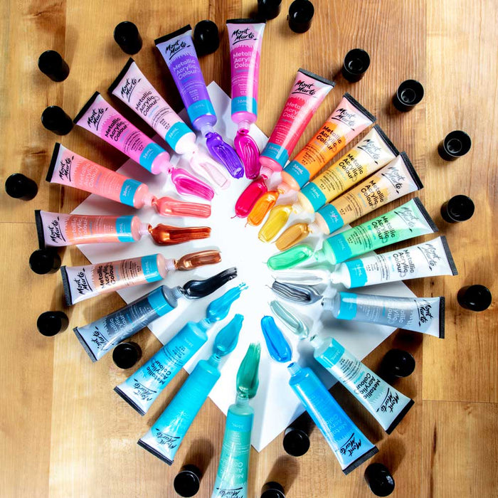 Mont Marte Metallic Acrylic Paint Set 24pc x 36ml — image 2