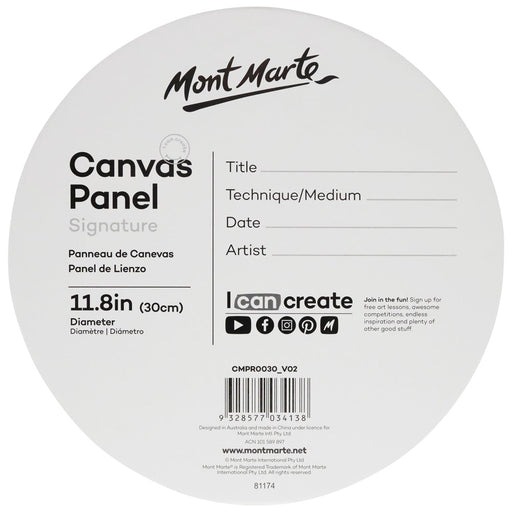 Mont Marte Canvas Panels Pack 2 Round 30cm - image 2
