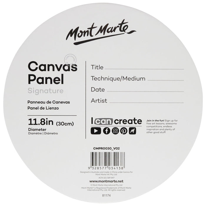 Mont Marte Canvas Panels Pack 2 Round 30cm — image 2