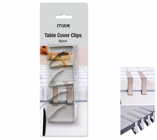 Max Brand Stainless Steel Table Cloth Clips – 4 Pack
