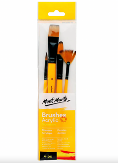 Acrylic Painting Brush Set for Layering and Coverage- 4 Pcs