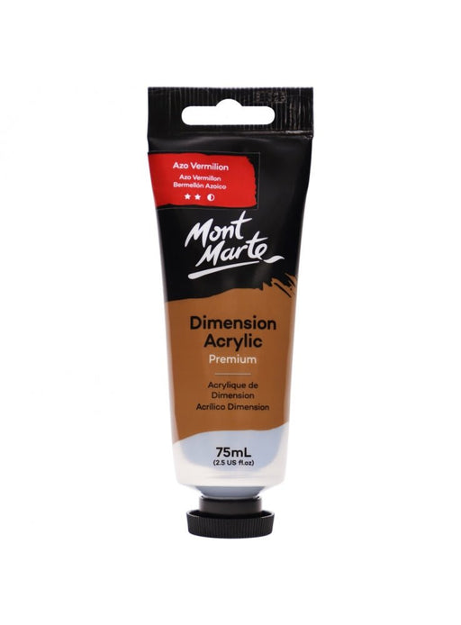 Mont Marte Premium Dimension Acrylic Paint 75ml — Azo Vermillion