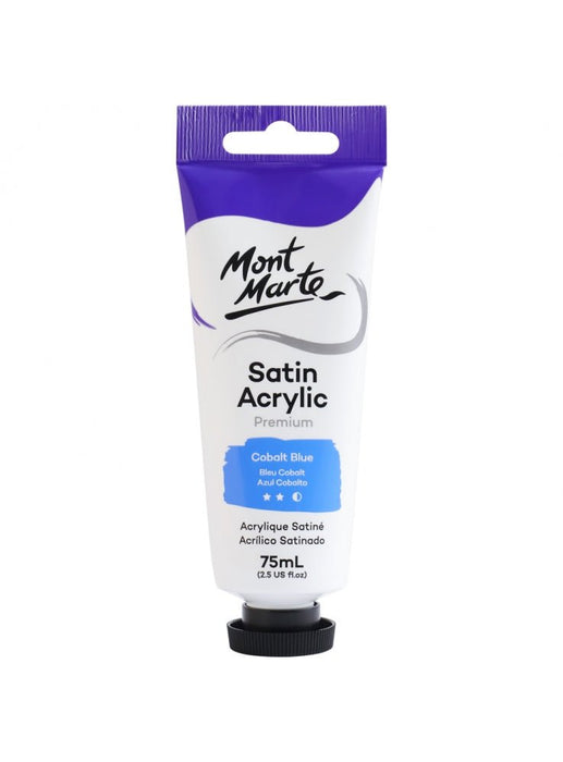 Mont Marte Premium Satin Acrylic 75ml — Cobalt Blue
