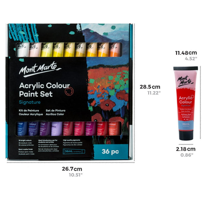 Mont Marte Acrylic Colour Paint Set 36pc x 36ml — image 3