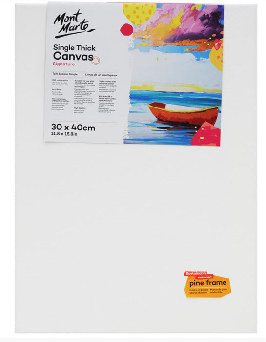 6x CSST3040 Mont Marte Studio Single Thick Canvas 30cm x 40cm | Bulk Canvases - Handy Mandy Craft Store