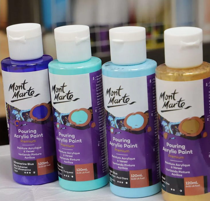 Golden Beach Pouring Acrylic Paint Set Premium 4pc x120ml