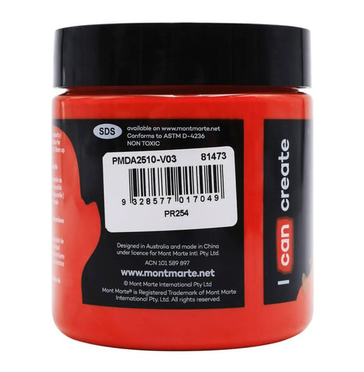 Brilliant Red Dimension Acrylic Paint Premium 250ml - Handy Mandy Craft Store