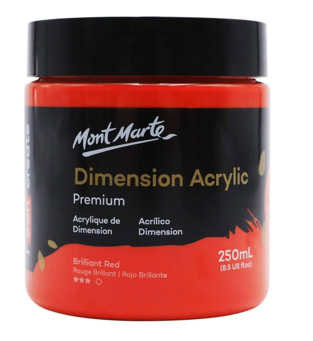 Brilliant Red Dimension Acrylic Paint Premium 250ml - Handy Mandy Craft Store