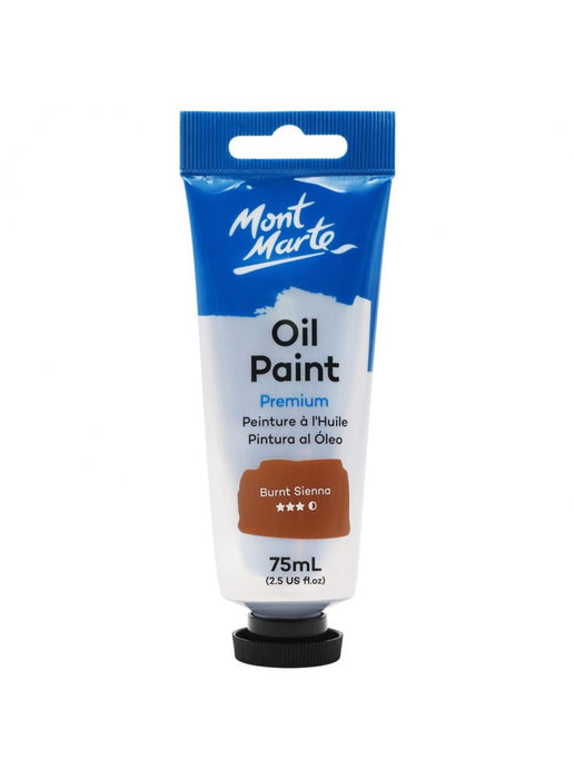 Burnt Sienna Oil Paint Tube Premium 75ml - Handy Mandy Craft Store