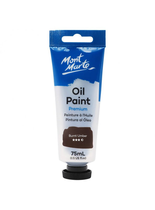 Burnt Umber Oil Paint Tube Premium 75ml - Handy Mandy Craft Store