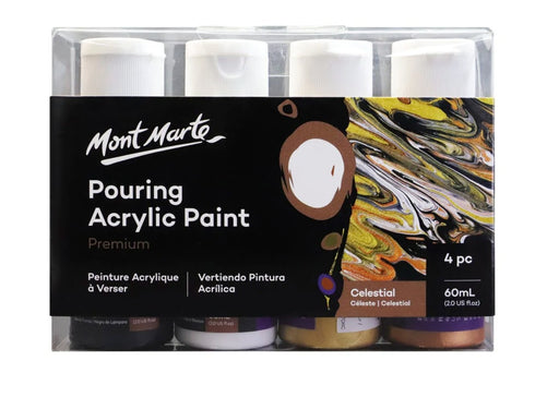 Celestial Pouring Acrylic Paint Set Premium 4pc x 60ml - Handy Mandy Craft Store