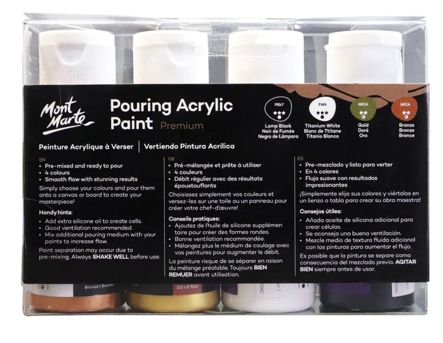 Celestial Pouring Acrylic Paint Set Premium 4pc x 60ml - Handy Mandy Craft Store