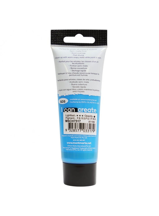 Cerulean Blue Studio Acrylic Paint 75ml - Handy Mandy Craft Store