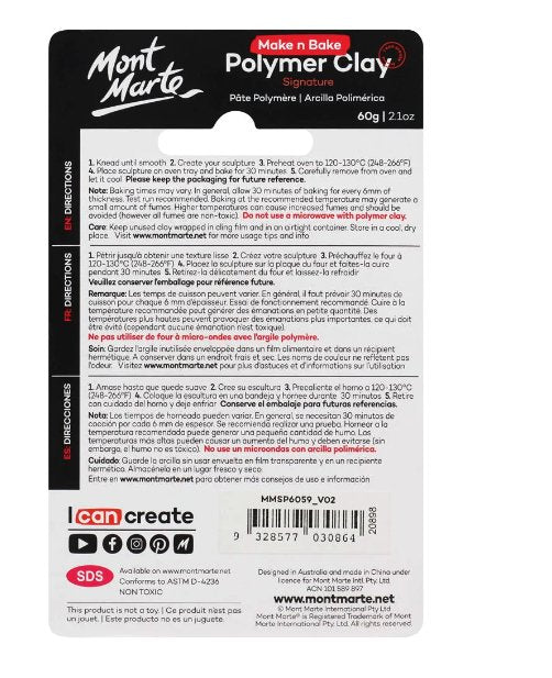 Chrome Make n Bake Polymer Clay Signature 60g - Handy Mandy Craft Store