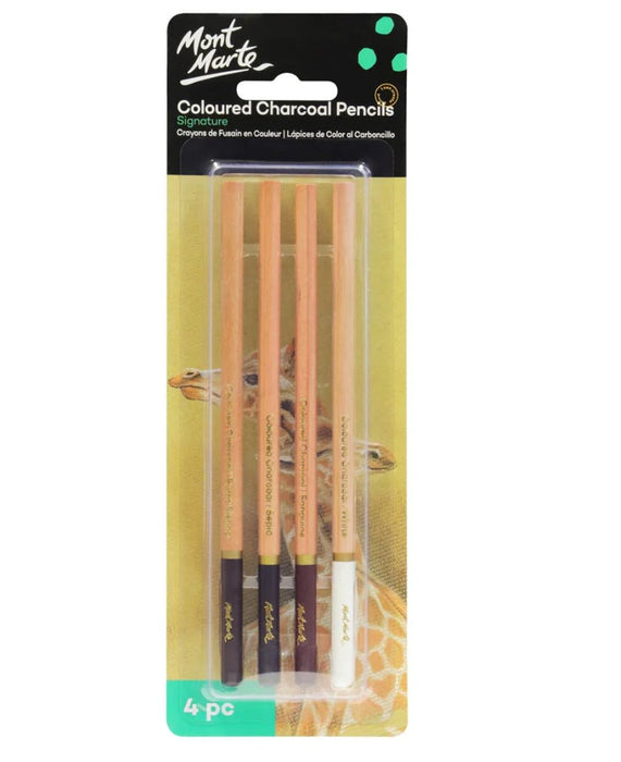 Coloured Charcoal Pencils Signature 4pc - Handy Mandy Craft Store