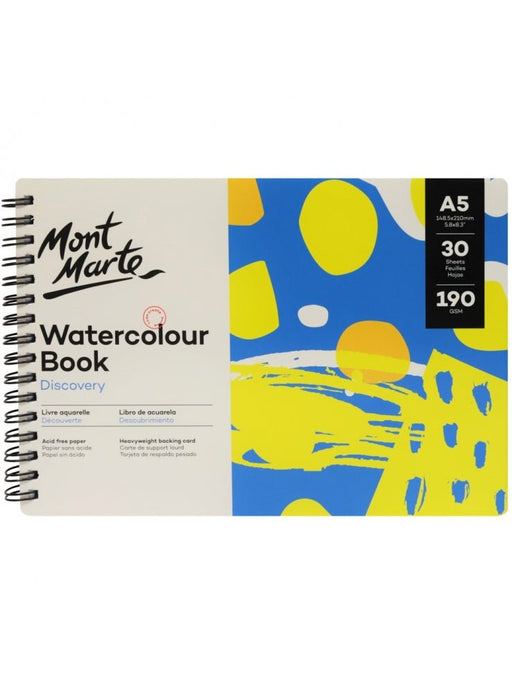 Discovery Watercolor Book A5 (5.8 x 8.3in) 30 Sheets 190gsm - Handy Mandy Craft Store